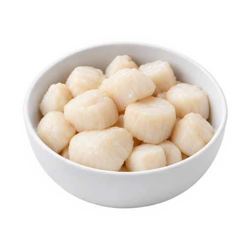Illustration of Mollusks, scallop, (bay and sea), cooked, steamed