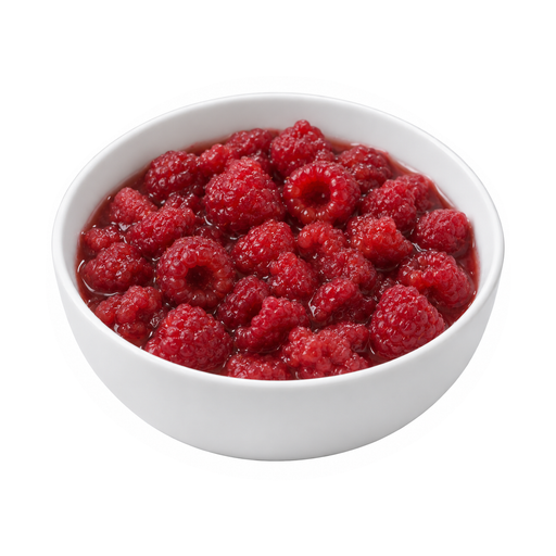 Illustration of Raspberries, frozen, red, sweetened