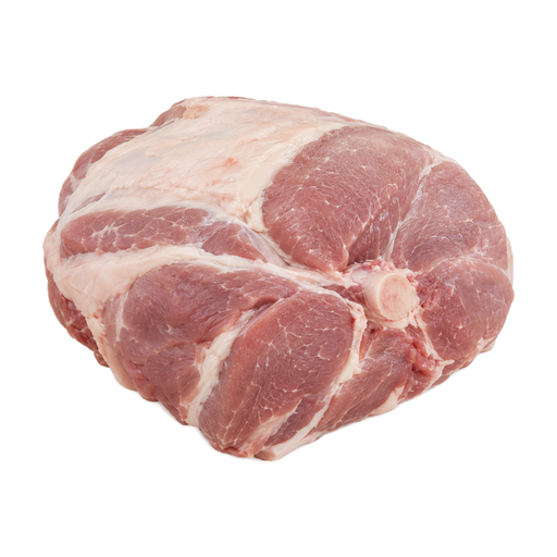 Illustration of Pork, fresh, leg (ham), rump half, separable lean and fat, raw