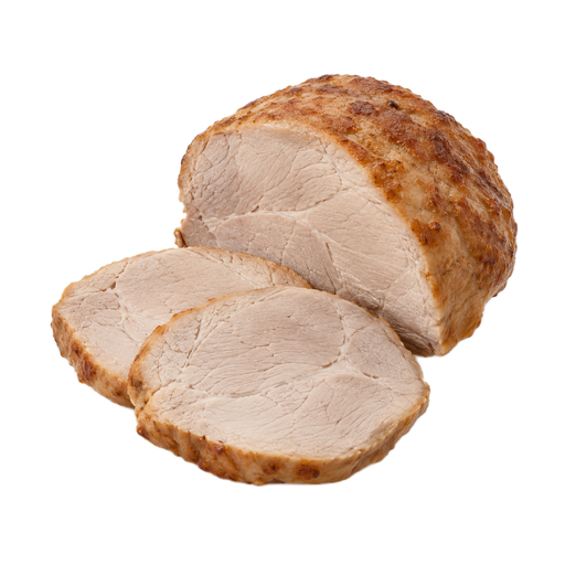 Illustration of Pork, fresh, leg (ham), rump half, separable lean only, cooked, roasted