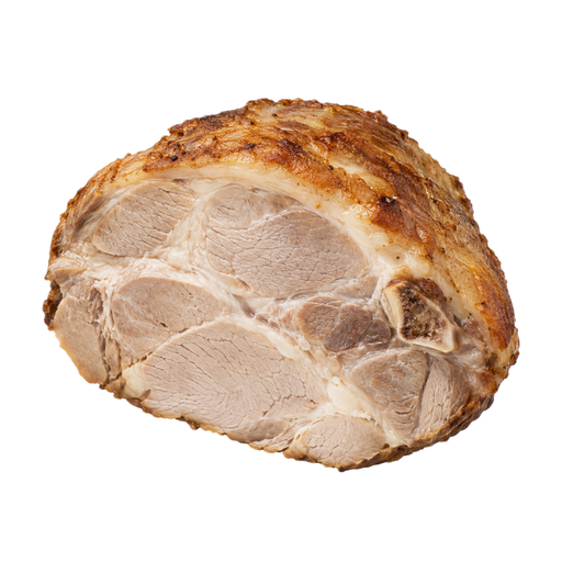 Illustration of Pork, fresh, loin, blade (roasts), bone-in, separable lean and fat, cooked, roasted