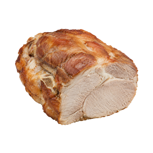 Illustration of Pork, fresh, loin, sirloin (roasts), bone-in, separable lean and fat, cooked, roasted
