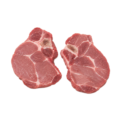 Illustration of Pork, fresh, loin, sirloin (chops or roasts), bone-in, separable lean only, raw