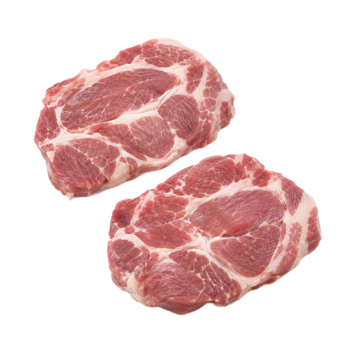 Illustration of Pork, fresh, shoulder, (Boston butt), blade (steaks), separable lean and fat, raw