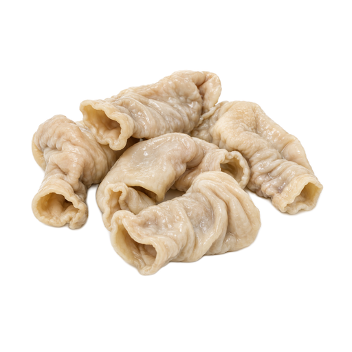 Illustration of Pork, fresh, variety meats and by-products, chitterlings, cooked, simmered