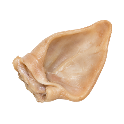 Illustration of Pork, fresh, variety meats and by-products, ears, frozen, cooked, simmered