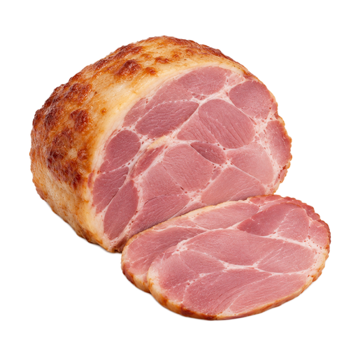 Illustration of Pork, cured, shoulder, arm picnic, separable lean and fat, roasted
