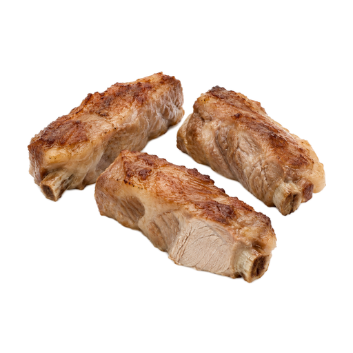 Illustration of Pork, fresh, loin, country-style ribs, separable lean and fat, bone-in, cooked, roasted