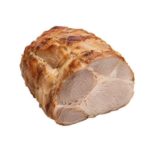Illustration of Pork, fresh, loin, sirloin (roasts), boneless, separable lean and fat, cooked, roasted
