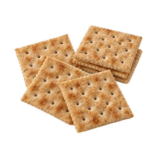 Ilustración de Galletas saladas tipo saltine, de trigo integral (incluye multicereales)