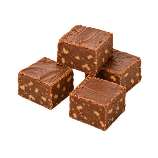 Ilustração de Doce tipo fudge de chocolate com oleaginosas, preparado a partir de receita