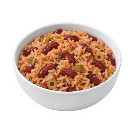 Illustration of Restaurant, Latino, Arroz con habichuelas colorados (Rice And Red Beans)