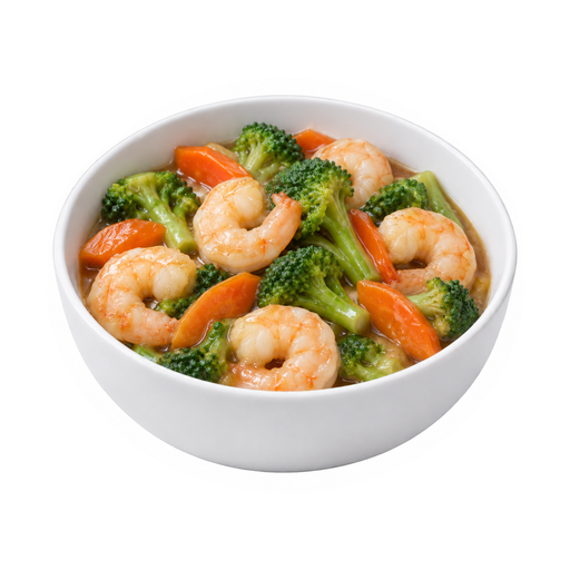 Illustration of Restaurant, Chinese, shrimp and vegetables
