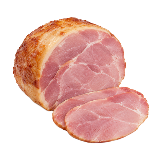 Illustration of Pork, cured, ham, low sodium, lean and fat, cooked