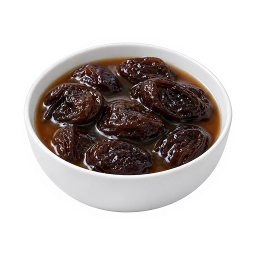 Illustration of Prunes, canned, heavy syrup pack, solids and liquids