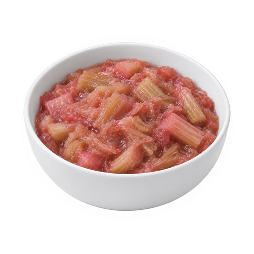 Illustration of Rhubarb, frozen, cooked, with sugar