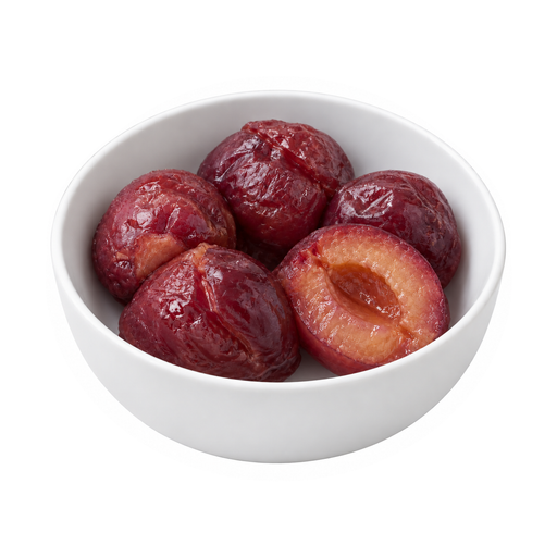 Illustration of Plums, canned, heavy syrup, drained
