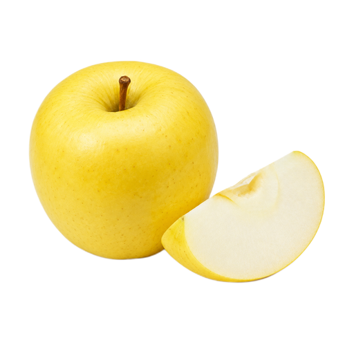 Ilustração de Maçã Golden Delicious crua, com casca