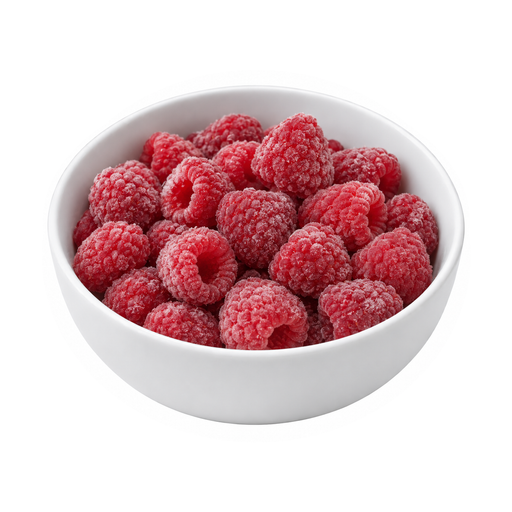 Illustration of Raspberries, frozen, red, unsweetened