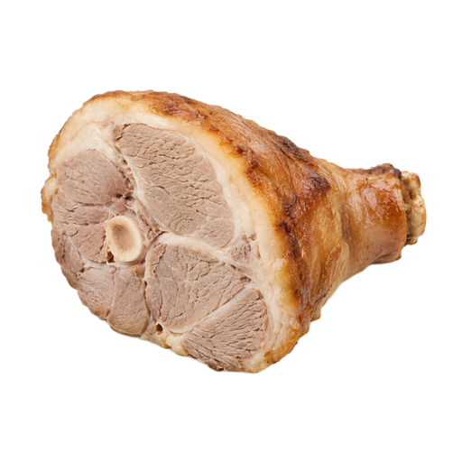 Illustration of Pork, fresh, leg (ham), shank half, separable lean and fat, cooked, roasted