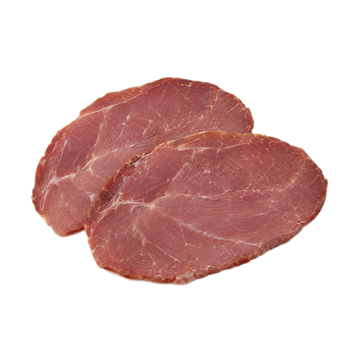 Illustration of Pork, cured, ham, center slice, country-style, separable lean only, raw