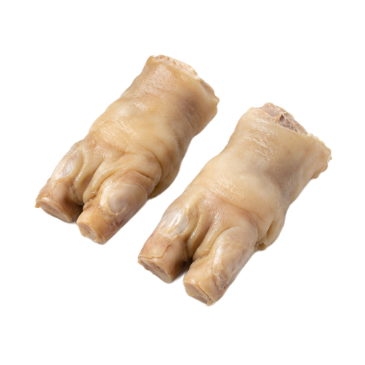 Illustration of Pork, fresh, variety meats and by-products, feet, cooked, simmered