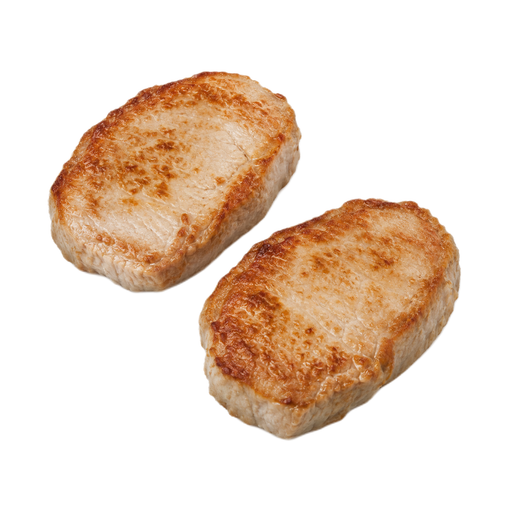 Illustration of Pork, fresh, loin, top loin (chops), boneless, separable lean only, cooked, pan-fried