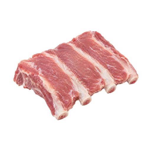 Illustration of Pork, fresh, backribs, separable lean and fat, raw