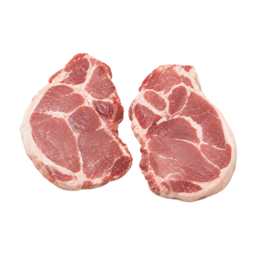 Illustration of Pork, fresh, loin, sirloin (chops or roasts), boneless, separable lean and fat, raw