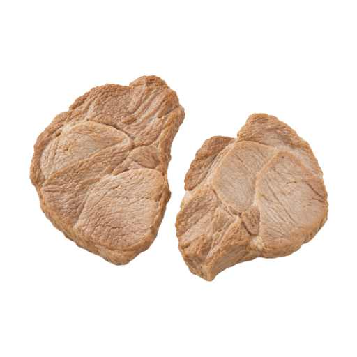 Illustration of Pork, fresh, loin, sirloin (chops), boneless, separable lean only, cooked, braised