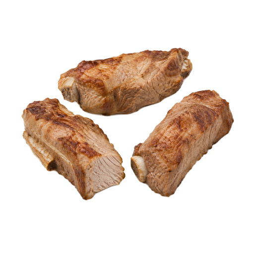 Illustration of Pork, fresh, loin, country-style ribs, separable lean only, bone-in, cooked, broiled