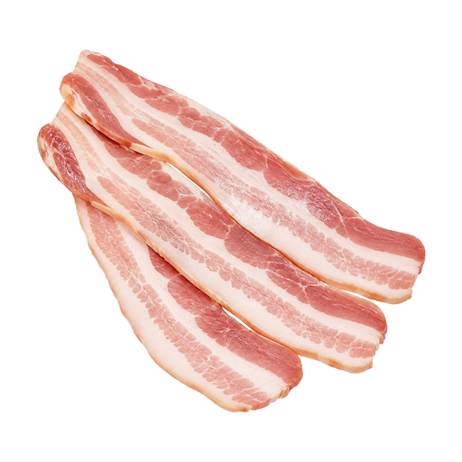 Ilustração de Bacon pré-fatiado, com teor reduzido ou baixo de sódio, não preparado