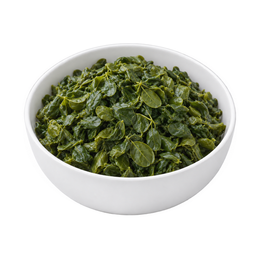 Ilustração de Folhas de moringa, cozidas em água, escorridas, sem sal
