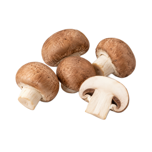 Illustration of Mushrooms, brown, italian, or crimini, raw