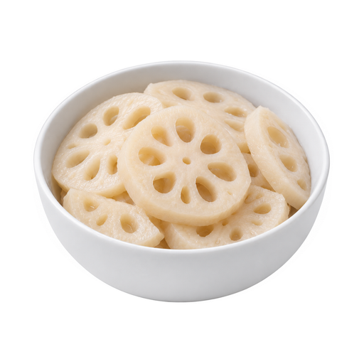 Illustration of Lotus root, cooked, boiled, drained, with salt