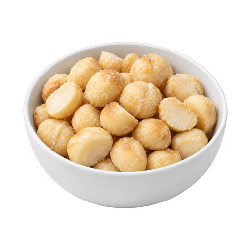 Illustration of Nuts, macadamia nuts, dry roasted, with salt added