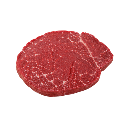 Ilustração de Carne bovina, miolo da costela (rib eye), extremidade menor (costelas 10-12), carne magra e gordura separáveis, aparada até 0 polegadas de gordura externa, classificação Choice, crua