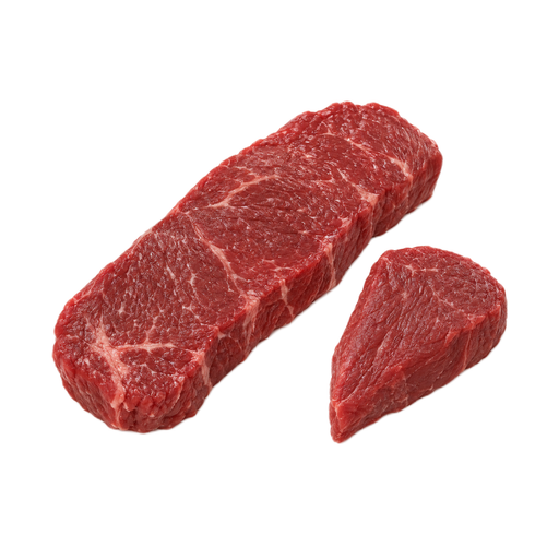 Ilustración de Carne de res, lomo corto (short loin), filete T-bone, con hueso, solo carne magra separable, recortada hasta 1/8 de pulgada de grasa externa, categoría Select, cruda