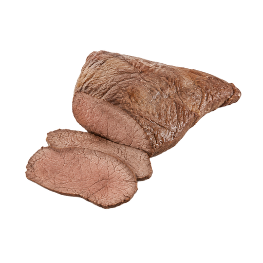 Ilustración de Carne de res, parte inferior del sirloin, corte tri-tip, pieza para asar, carne magra y grasa separables, recortada hasta 0 pulgadas de grasa externa, categoría Select, asada al horno