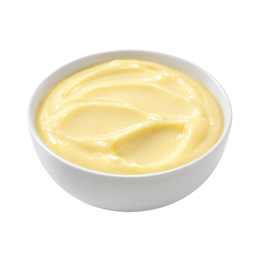 Ilustração de Creme de ovos, mistura seca preparada com leite com 2% de gordura
