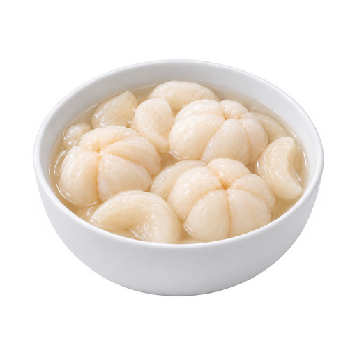 Illustration of Mangosteen, canned, syrup pack