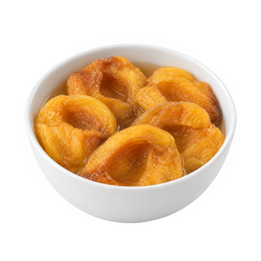 Illustration of Peaches, dried, sulfured, stewed, with added sugar