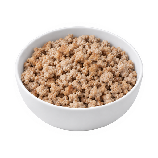 Illustration of Pork, ground, 96% lean / 4% fat, cooked, crumbles