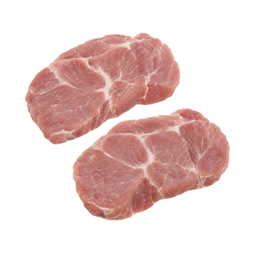 Illustration of Pork, fresh, loin, blade (chops or roasts), boneless, separable lean only, raw