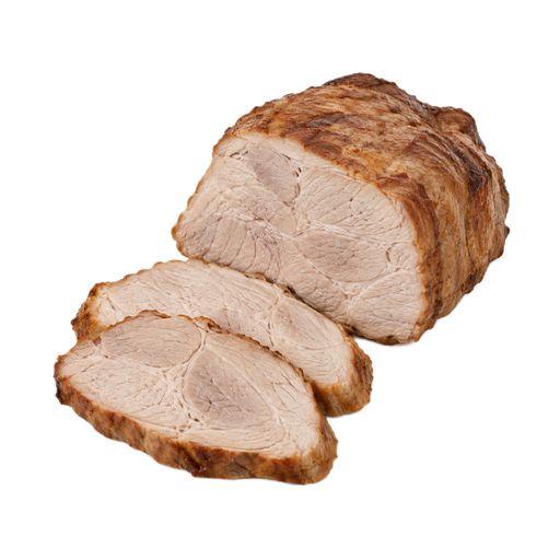 Illustration of Pork, fresh, loin, blade (roasts), boneless, separable lean only, cooked, roasted