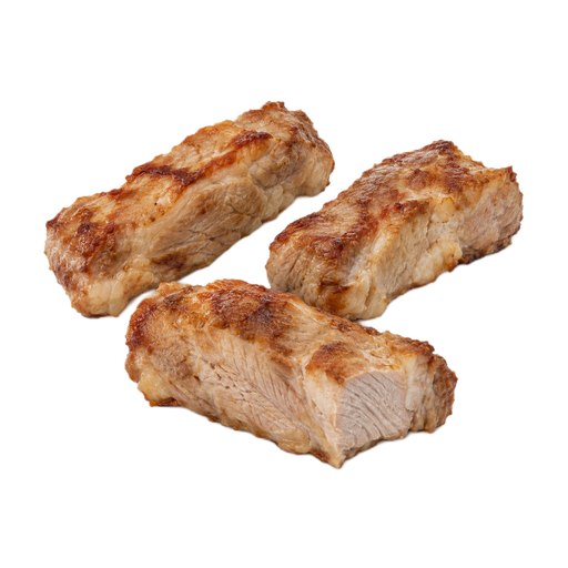 Illustration of Pork, fresh, loin, country-style ribs, separable lean and fat, boneless, cooked, broiled