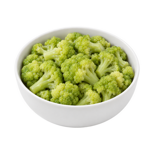 Ilustración de Coliflor verde, cocida, sin sal añadida