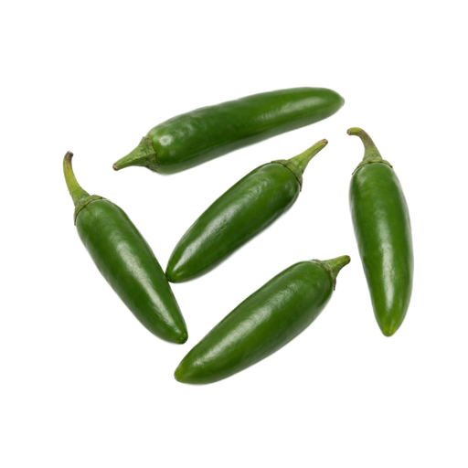 Illustration of Peppers, serrano, raw