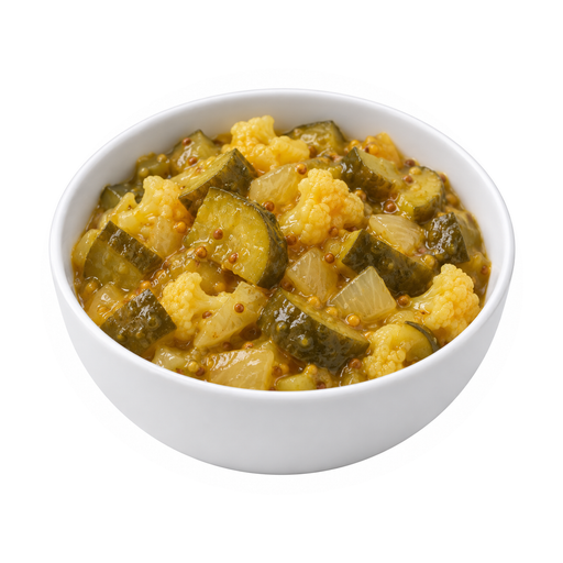 Illustration of Pickles, chowchow, with cauliflower onion mustard, sweet