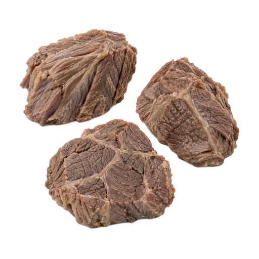Ilustración de Carne de res, jarrete (shank), en cortes transversales, solo carne magra separable, recortada hasta 1/4 de pulgada de grasa externa, categoría Choice, cocida a fuego lento